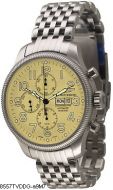 ZENO WATCH BASEL 8557TVDDG-a9M7 Pilot Oversized Chrono Sahara s kovovým tahem